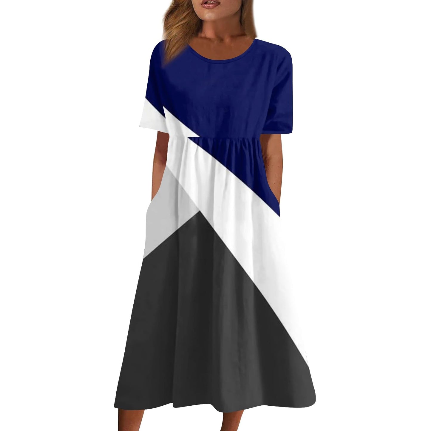 FlekmanArt 2024 Women's Royal Blue Maxi Dress