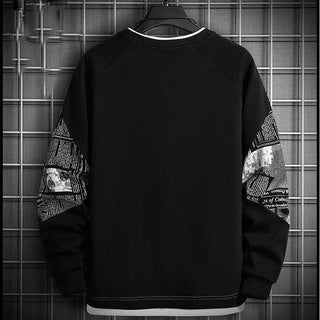 Men's Long-Sleeved Casual Sweater - Trendy Round Neck