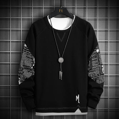 Men's Long-Sleeved Casual Sweater - Trendy Round Neck