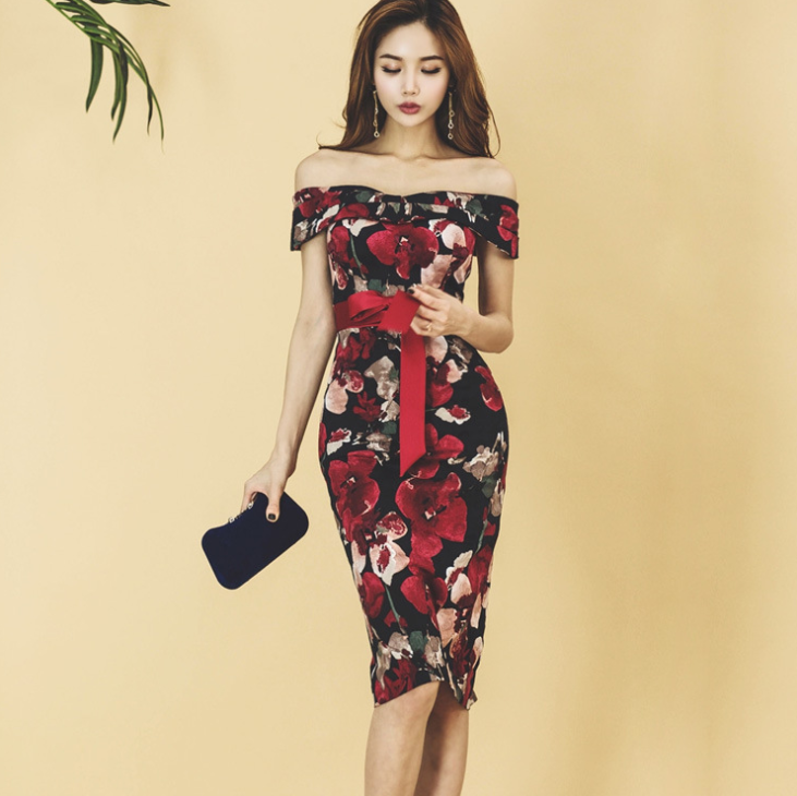 Bodycon Dress with Bowknot - Layering Dress