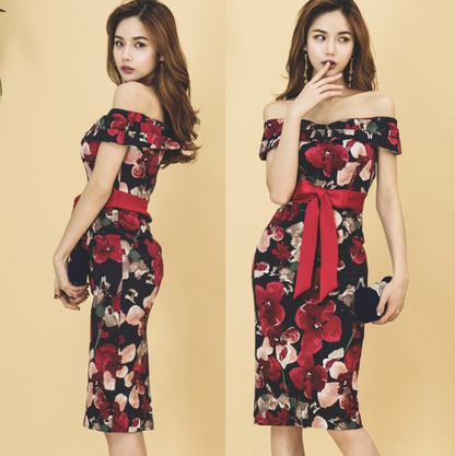 Bodycon Dress with Bowknot - Layering Dress